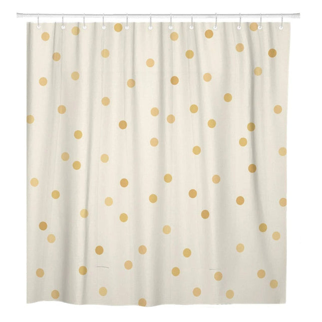 Beige douchegordijn met gouden stippen