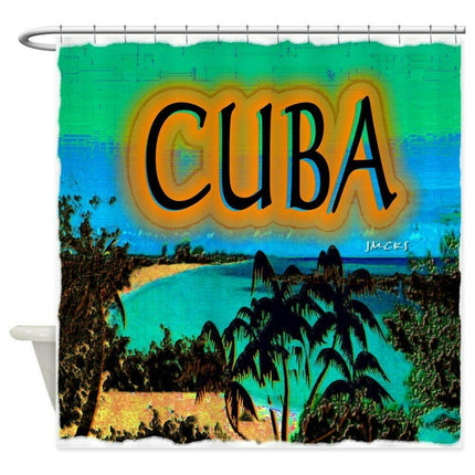 Douchegordijn met kleurrijke Cuba print