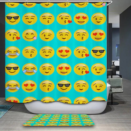 Vrolijk douchegordijn met emoji patroon