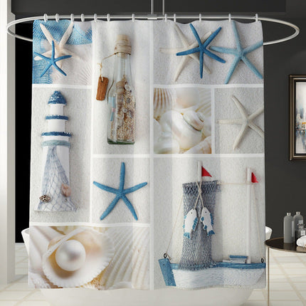 Douchegordijn met nautische strand print