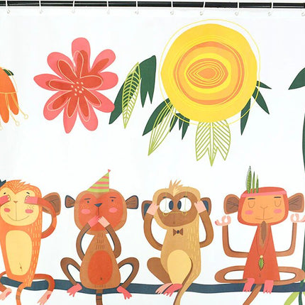 Speels douchegordijn met grappige aapjes