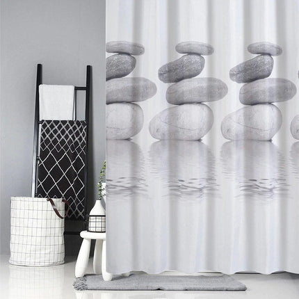 Douchegordijn met zen kiezelstenen print