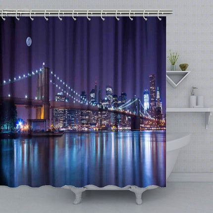 Douchegordijn met New York skyline nacht