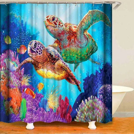 Onderwaterwereld douchegordijn met zeeschildpadden
