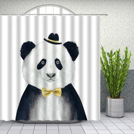 Elegant Panda Douchegordijn met Hoed