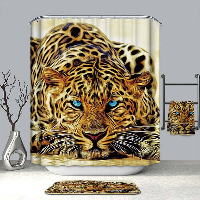 Douchegordijn met artistieke panter print