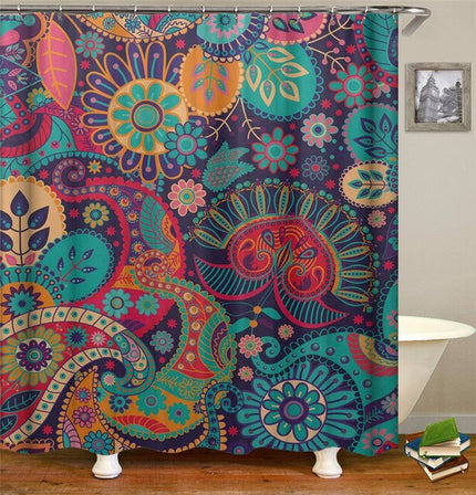 Psychedelisch douchegordijn met paisley patroon