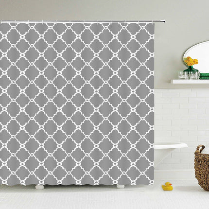Douchegordijn met grijs Marokkaans patroon