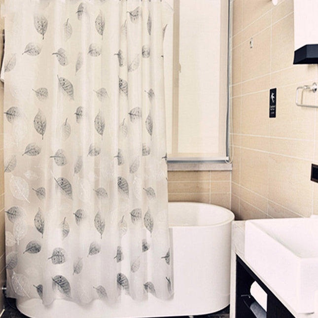 Scandinavisch douchegordijn met bladerenpatroon