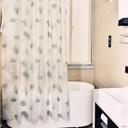 Scandinavisch douchegordijn met bladerenpatroon