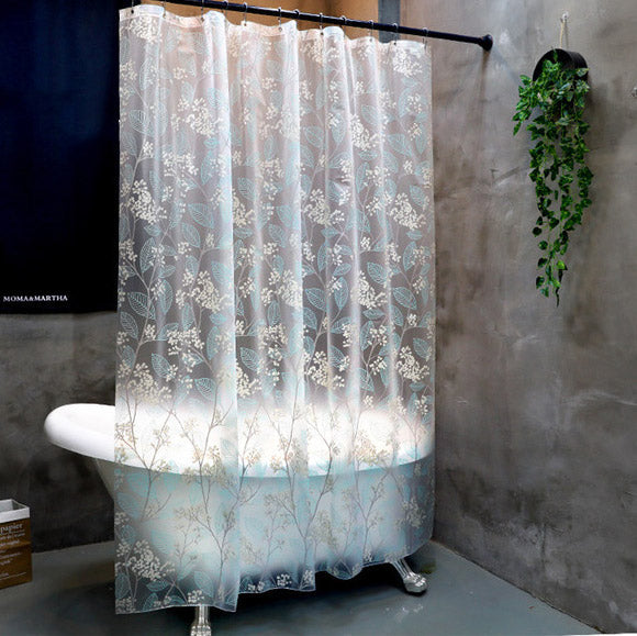 Transparant PVC Douchegordijn met Bloemenpatroon