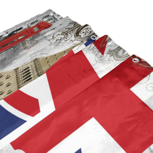 Douchegordijn met Londen thema print