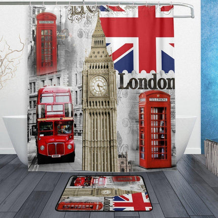 Douchegordijn met Londen thema print