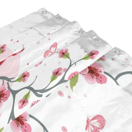 Aziatisch douchegordijn met kersenbloesem print