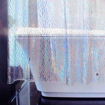 Verzwaard douchegordijn met holografisch effect