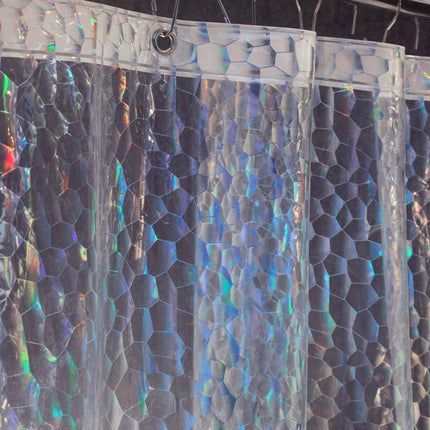 Verzwaard douchegordijn met holografisch effect
