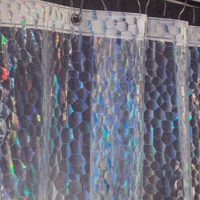 Verzwaard douchegordijn met holografisch effect