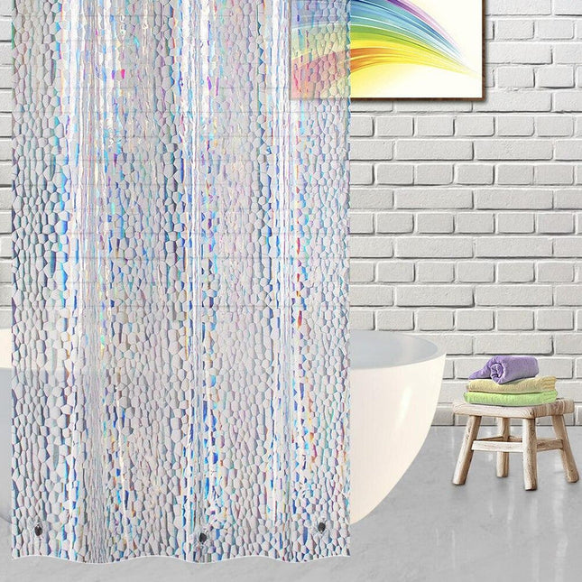 Verzwaard douchegordijn met holografisch effect