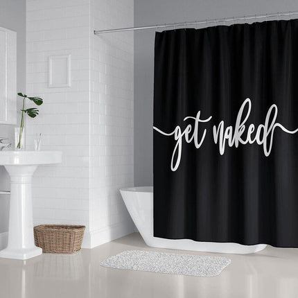 Zwart en Wit Douchegordijn 'Get Naked'