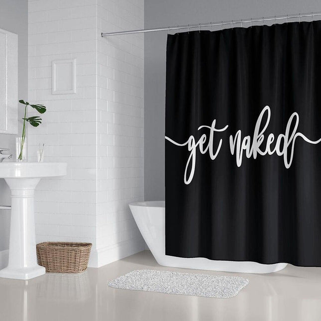 Zwart en Wit Douchegordijn 'Get Naked'