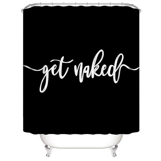 Zwart en Wit Douchegordijn 'Get Naked'