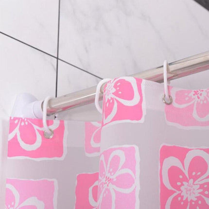 Douchegordijn met roze geometrisch bloemenpatroon