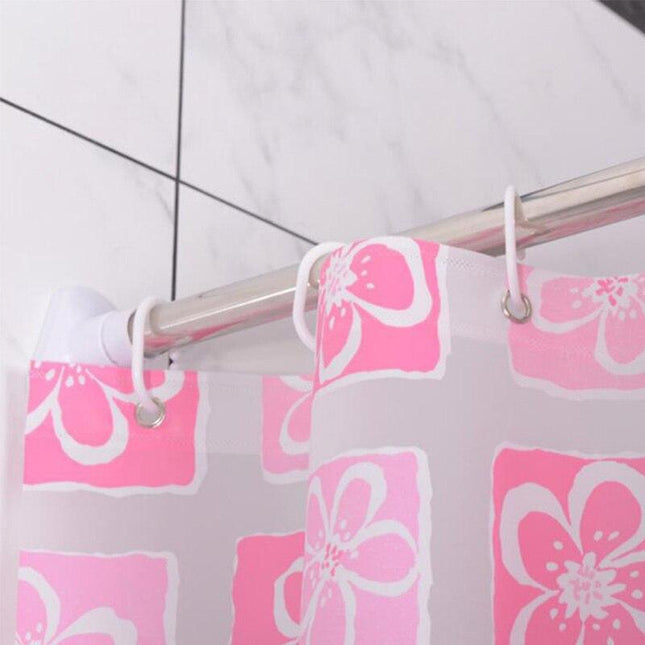 Douchegordijn met roze geometrisch bloemenpatroon