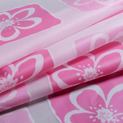 Douchegordijn met roze geometrisch bloemenpatroon