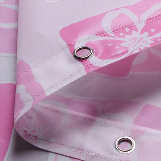 Douchegordijn met roze geometrisch bloemenpatroon