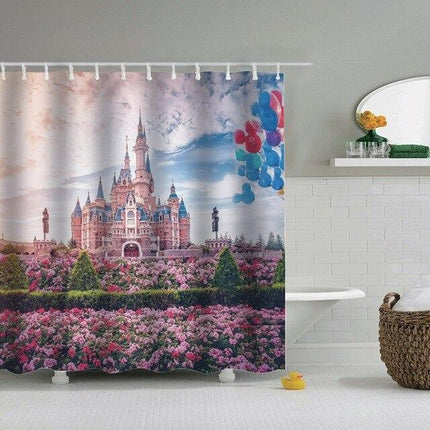 Sprookjeskasteel douchegordijn voor badkamer