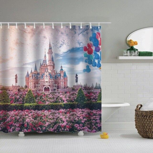 Sprookjeskasteel douchegordijn voor badkamer