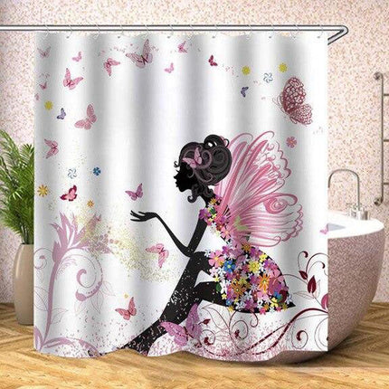 Sprookjes douchegordijn met fee en vlinders