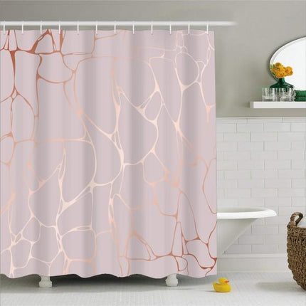 Douchegordijn met koperkleurig marmer design
