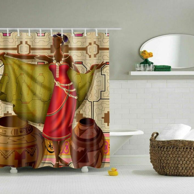 Douchegordijn met abstract Afrikaans design