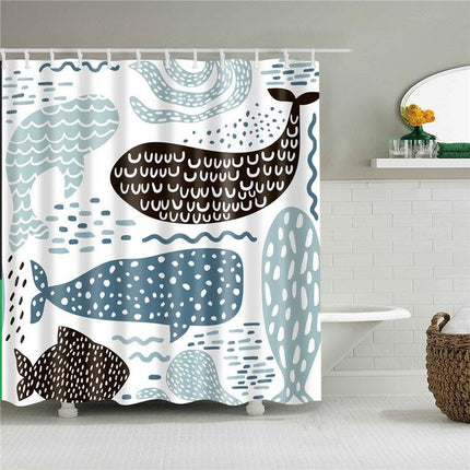 Douchegordijn Scandinavisch Design met Walvissen