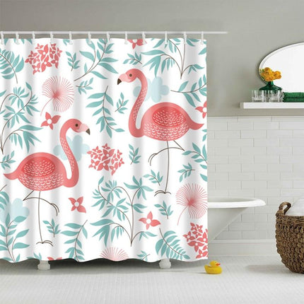 Douchegordijn met Flamingo Duo Patroon