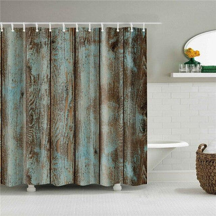 Douchegordijn met rustiek hout effect