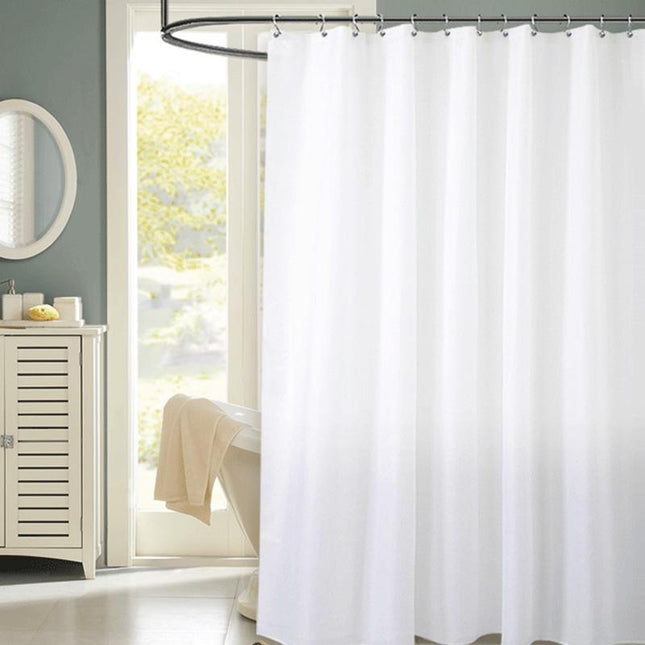 Effen wit douchegordijn van stof