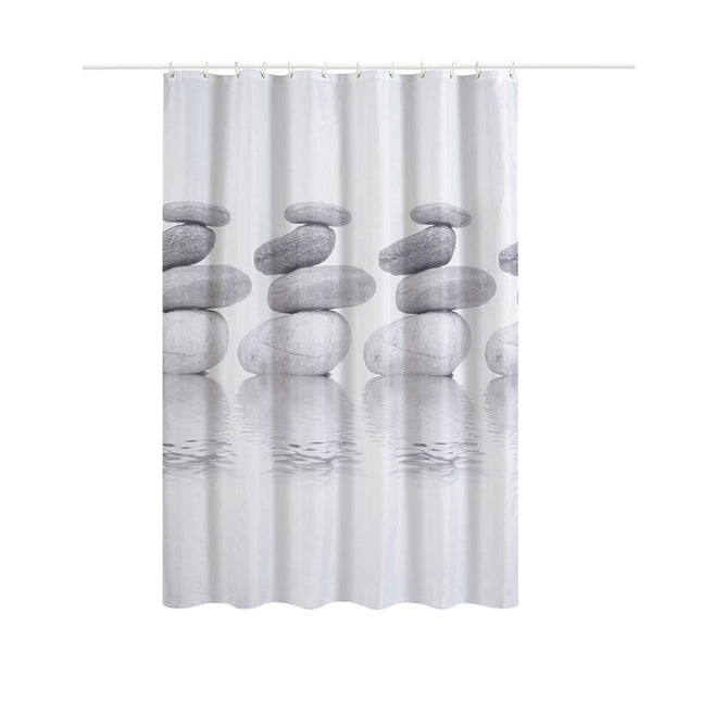 Douchegordijn met zen kiezelstenen print