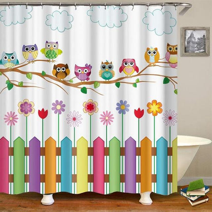 Vrolijk kinder douchegordijn met uilen