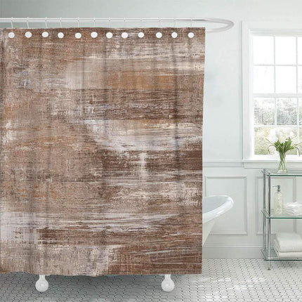 Douchegordijn met bruin marmerlook patroon
