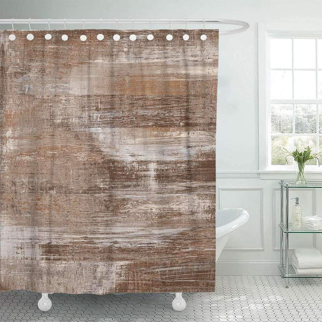Douchegordijn met bruin marmerlook patroon
