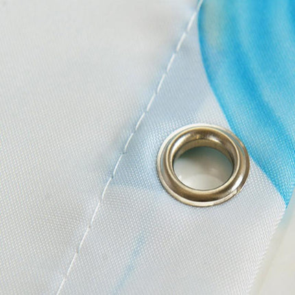 Douchegordijn met blauw mozaïek patroon