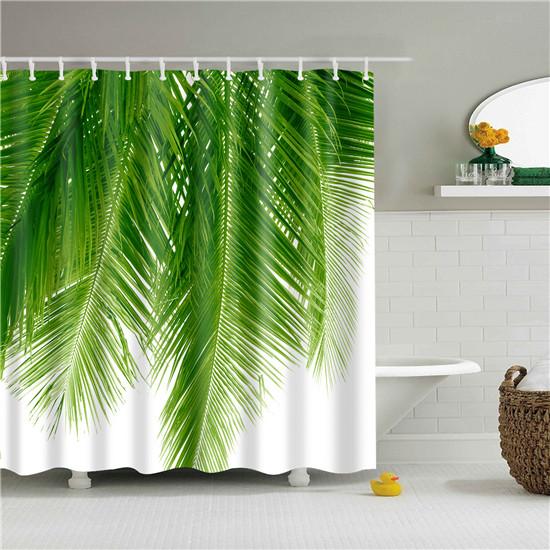 Douchegordijn met tropische groene palmbladeren