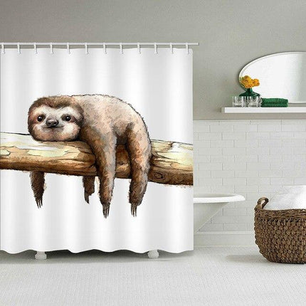 Douchegordijn met schattige luiaard tekening