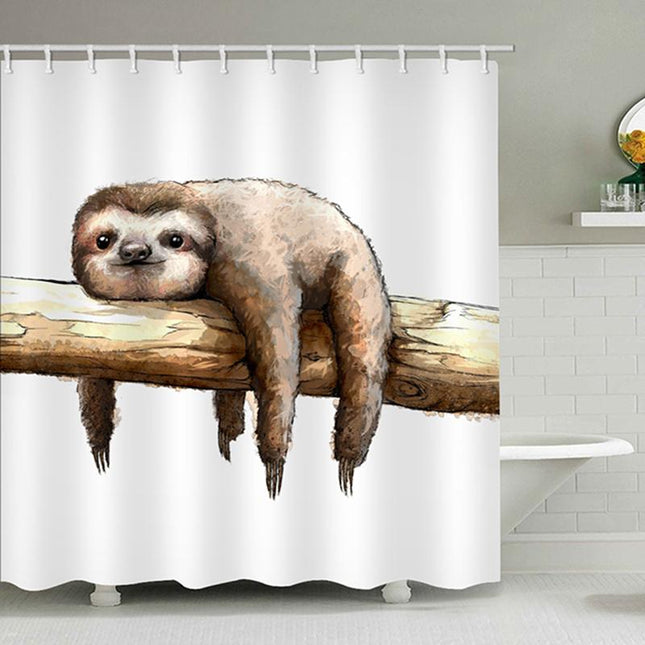 Douchegordijn met schattige luiaard tekening