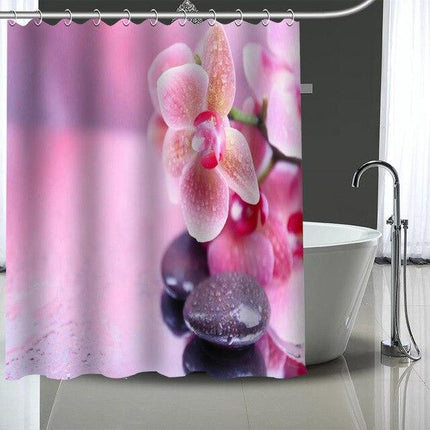 Lichtpaars douchegordijn met orchideeën print