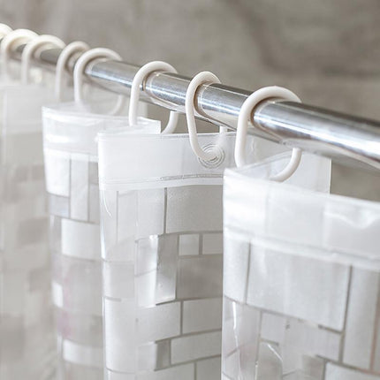 Transparant PEVA Douchegordijn Blokjespatroon