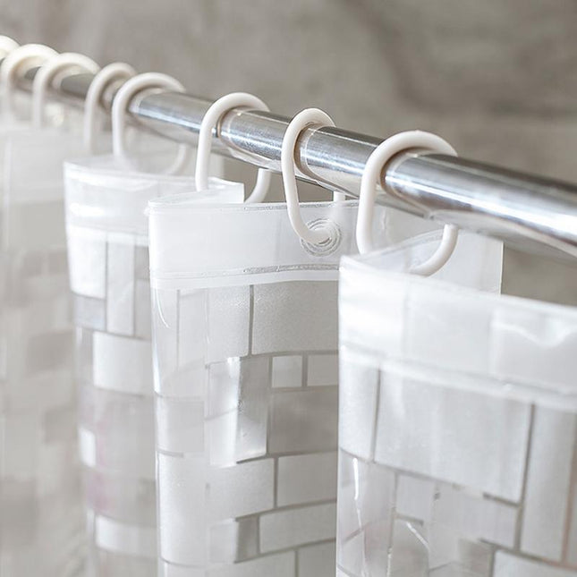 Transparant PEVA Douchegordijn Blokjespatroon