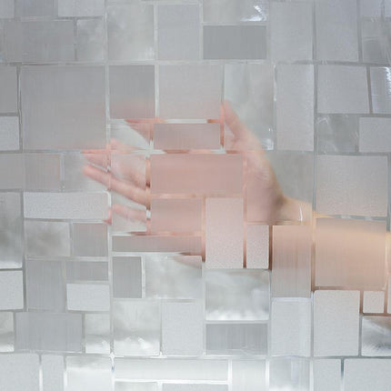 Transparant PEVA Douchegordijn Blokjespatroon